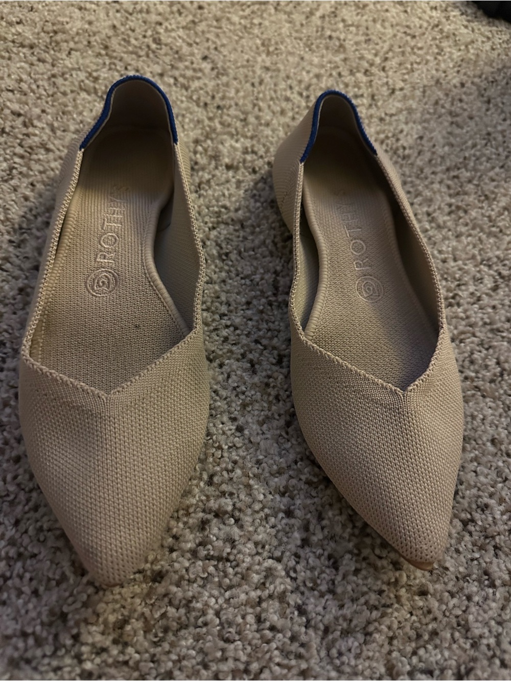 Rothy’s the point beige tan pointed ballet flat for women size 8 - Picture 2 of 9